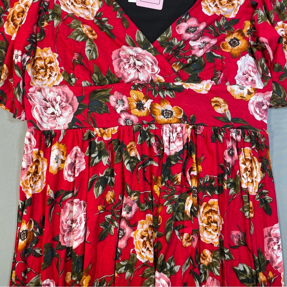 NWT Pinup Couture Katy Maxi Dress, Fitted Bust, Flutter Sleeve, Flowy Skirt - 2X - Picture 10 of 16